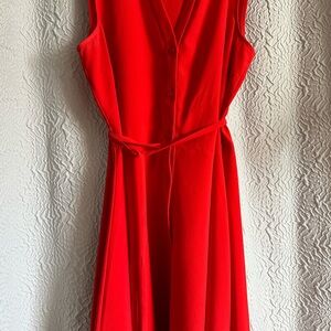 RW&CO. Vibrant Red Midi Dress